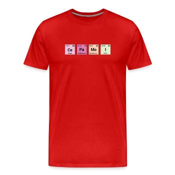 Cepamoi in periodischen Elementen - Männer Premium Bio T-Shirt - Rot - Vorne - Damien (186cm)