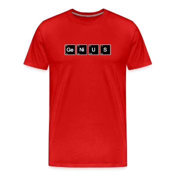 Genius Geek Wissenschaft (Schwarz) - Männer Premium Bio T-Shirt - Rot - Vorne - Damien (186cm)