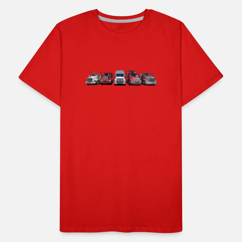 Tracteurs de semi-remorques à long capot T-shirt bio Premium Homme