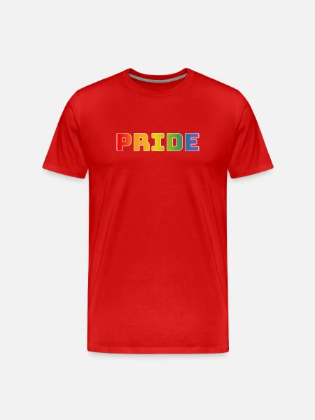Rainbow pride blanc - T-shirt bio Premium Homme - rouge
