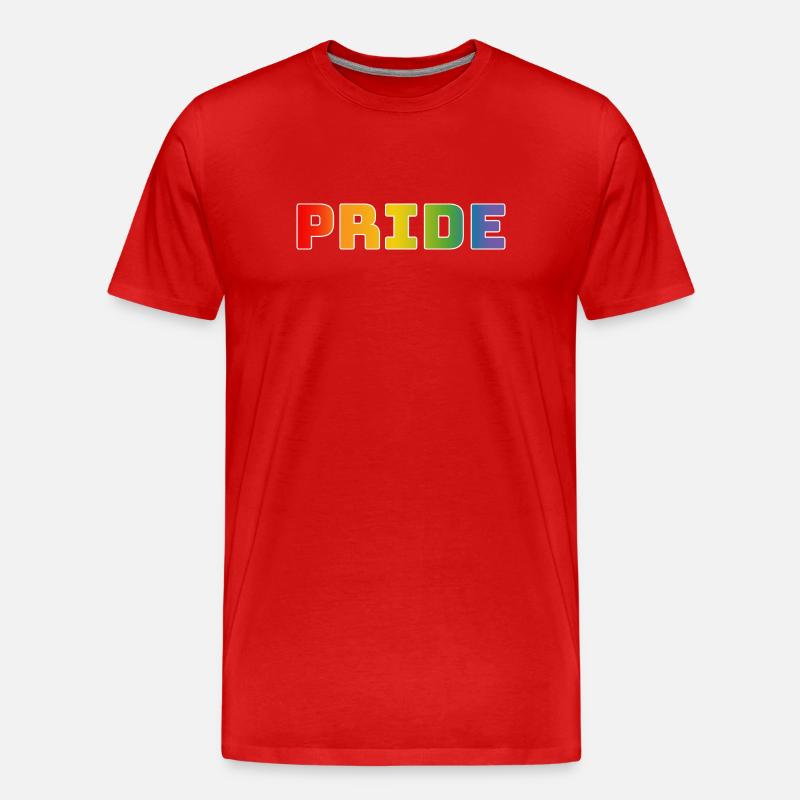 Regenbogen pride weiss - Männer Premium Bio T-Shirt - Rot