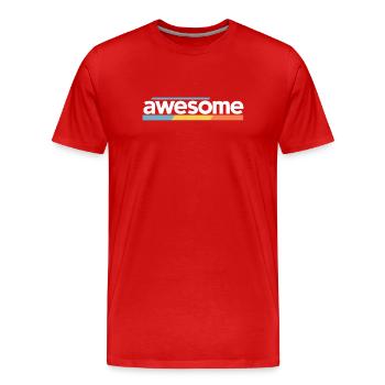 Fantastisches Typografie-Design - Männer Premium Bio T-Shirt - Rot - Vorne - Damien (186cm)