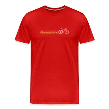 Conception de vélo arc-en-ciel LGBT Pride - T-shirt bio Premium Homme - rouge - Devant - Damien (186cm)