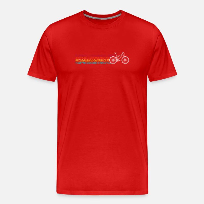 LGBT Pride Rainbow Bicycle Design - Men's Premium Organic T-Shirt - red