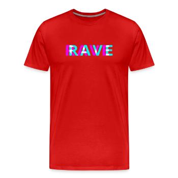 Rave Neon Techno Festival Design - Männer Premium Bio T-Shirt - Rot - Vorne - Damien (186cm)