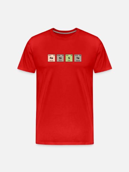 Resists in periodic elements - Men's Premium Organic T-Shirt - red