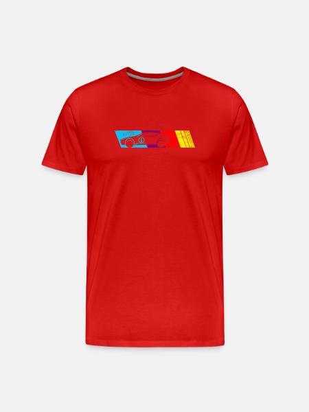 Abstrakte Farbexplosion Autodesign - Männer Premium Bio T-Shirt - Rot