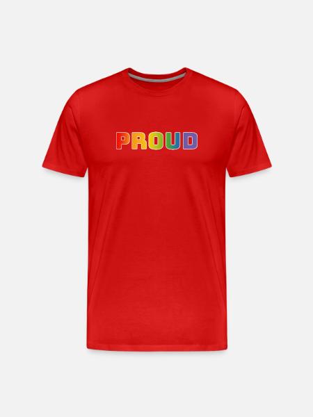 Rainbow proud white - Men's Premium Organic T-Shirt - red