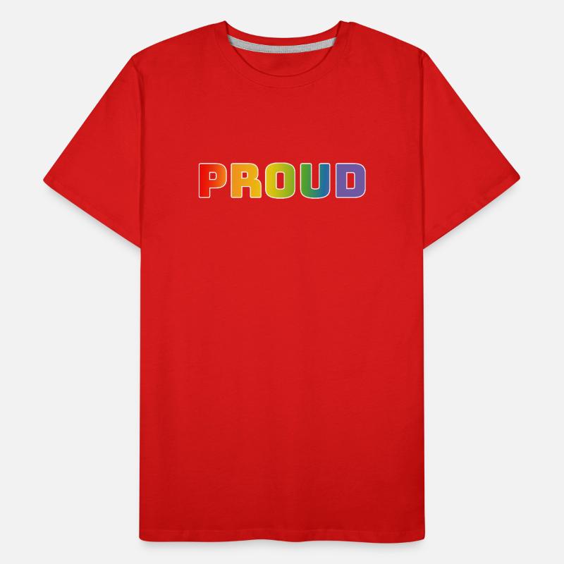 Regenbogen proud weiss Männer Premium Bio T-Shirt