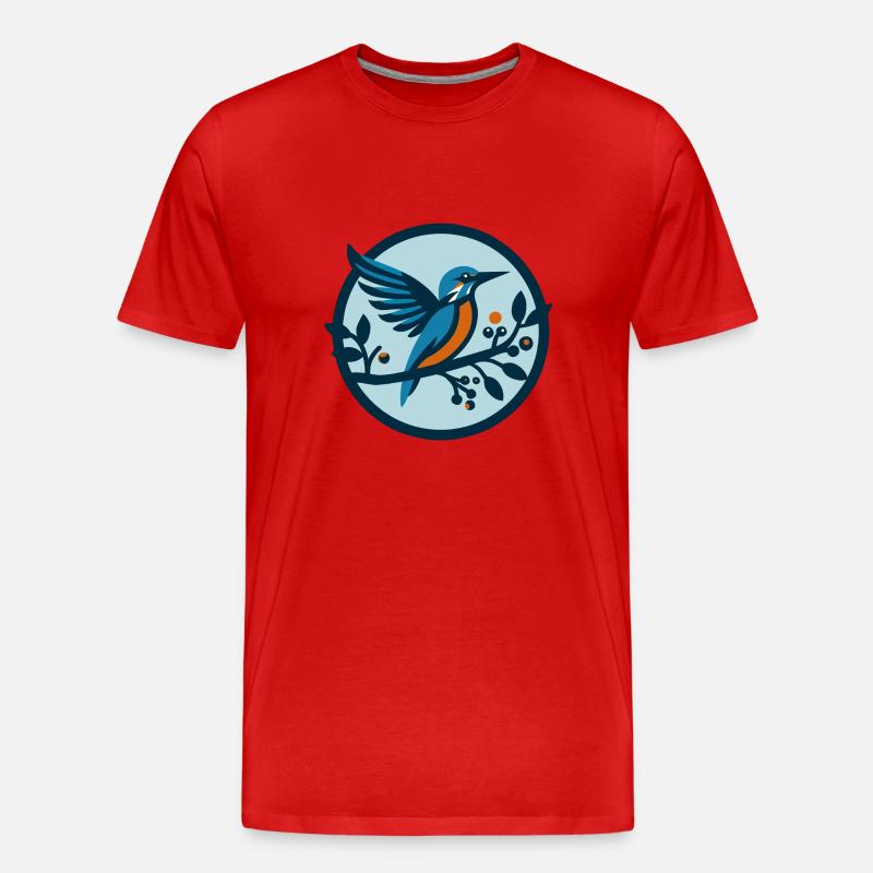 Eisvogel Vogel Alcedo Atthis - Männer Premium Bio T-Shirt - Rot