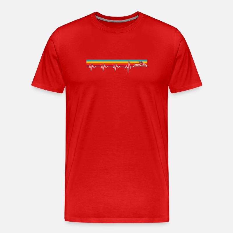 Jetski am Puls des Meeres - Männer Premium Bio T-Shirt - Rot