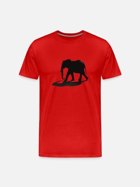 Elephant Silhouette - Men's Premium Organic T-Shirt - red