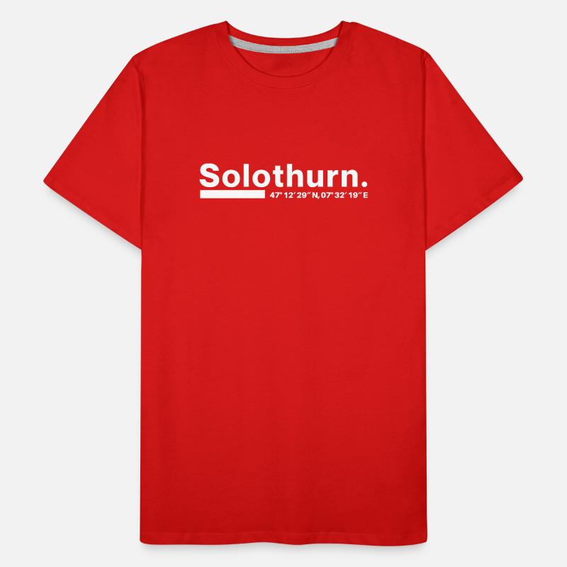 Solothurn coordinates Canton Switzerland Men's Premium Organic T-Shirt