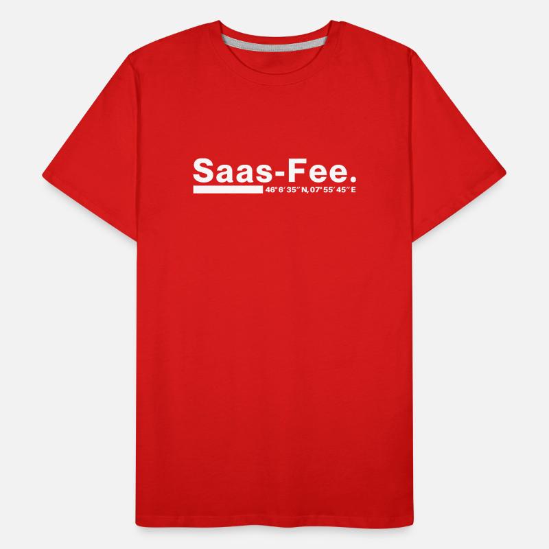 Coordonnées Saas-Fee Valais, Suisse T-shirt bio Premium Homme