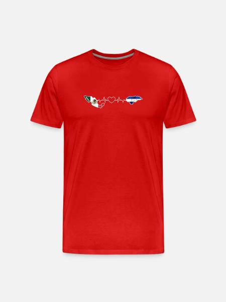 Heartbeat of Mexico and Honduras - Men's Premium Organic T-Shirt - red