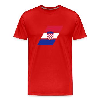 croatia stripe flag - Men's Premium Organic T-Shirt - red - Front - Damien (186cm)