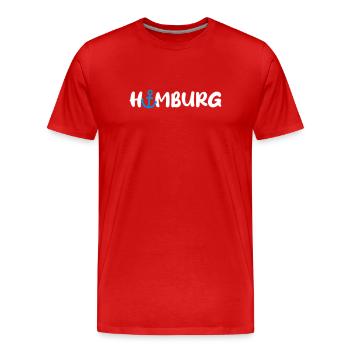 Hamburg Anchor Fan City Hanseatic City Harbor Vector - Men's Premium Organic T-Shirt - red - Front - Damien (186cm)