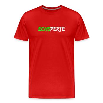 Echsperte - expert, funny pun - Men's Premium Organic T-Shirt - red - Front - Damien (186cm)