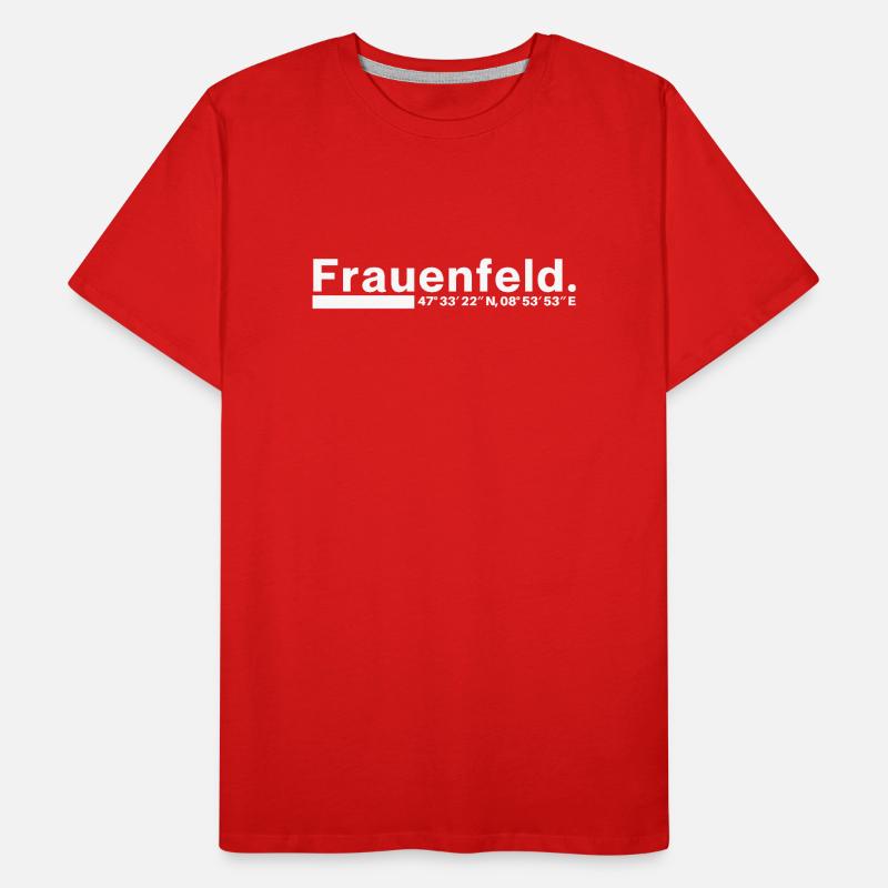 Coordonnées Frauenfeld Thurgovie T-shirt bio Premium Homme