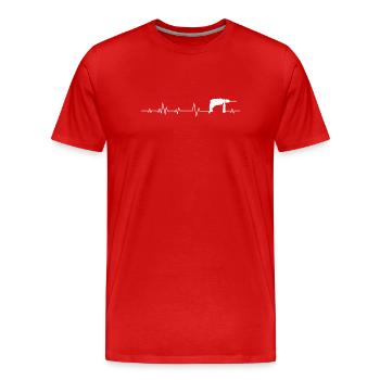 Outil artisan - T-shirt bio Premium Homme - rouge - Devant - Damien (186cm)