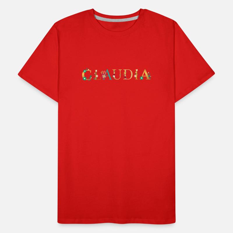 Le nom de CLAUDIA est fleuri T-shirt bio Premium Homme