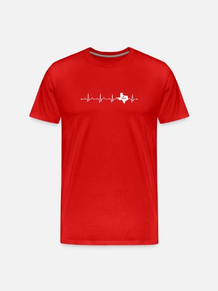 Texas State Pride Heart Outline Design - Men's Premium Organic T-Shirt - red