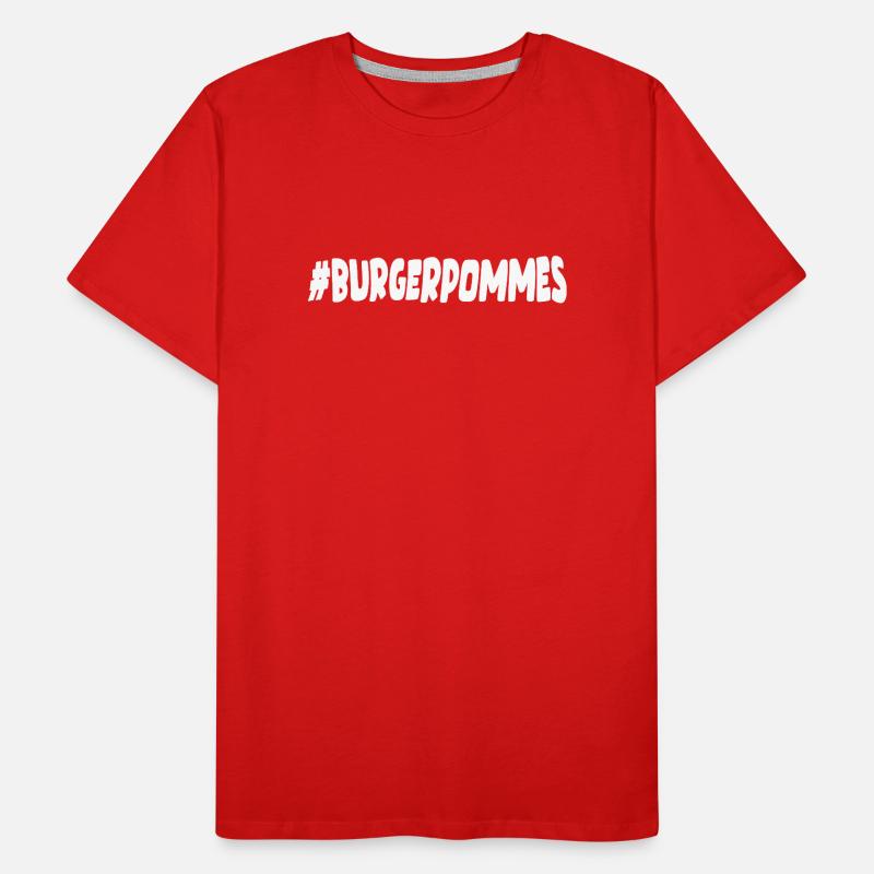 FRITES BURGER Hashtag Restauration rapide T-shirt bio Premium Homme