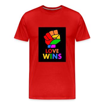 Love wins - Men's Premium Organic T-Shirt - red - Front - Damien (186cm)