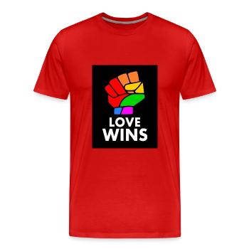 Love wins - Men's Premium Organic T-Shirt - red - Front - Damien (186cm)