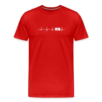 South Dakota State Heart Outline Mount Rushmore - Men's Premium Organic T-Shirt - red - Front - Damien (186cm)