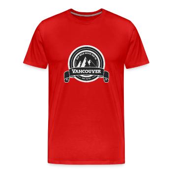 Ich war noch nie... in Vancouver - Männer Premium Bio T-Shirt - Rot - Vorne - Damien (186cm)
