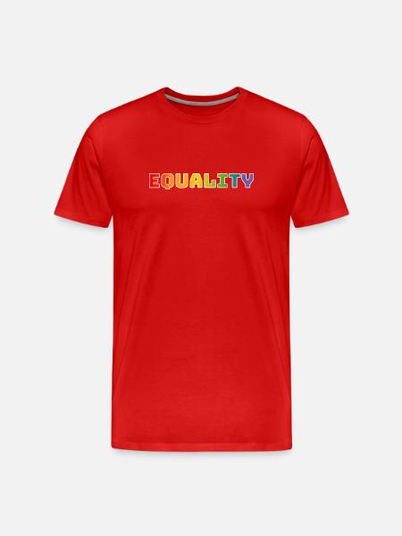 Rainbow equality 1 white - Men's Premium Organic T-Shirt - red
