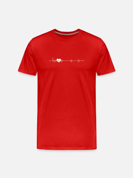 Bird Within Pulse Heart - Men's Premium Organic T-Shirt - red