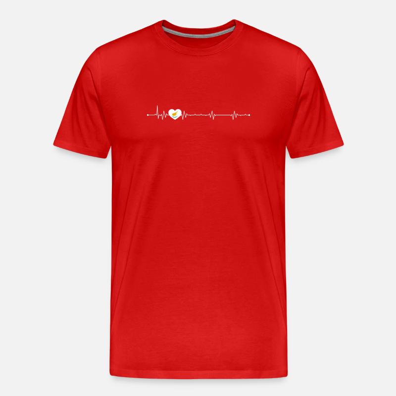 Vogel im Puls Herz - Männer Premium Bio T-Shirt - Rot