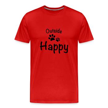 Outside dog happy dog walk - Men's Premium Organic T-Shirt - red - Front - Damien (186cm)