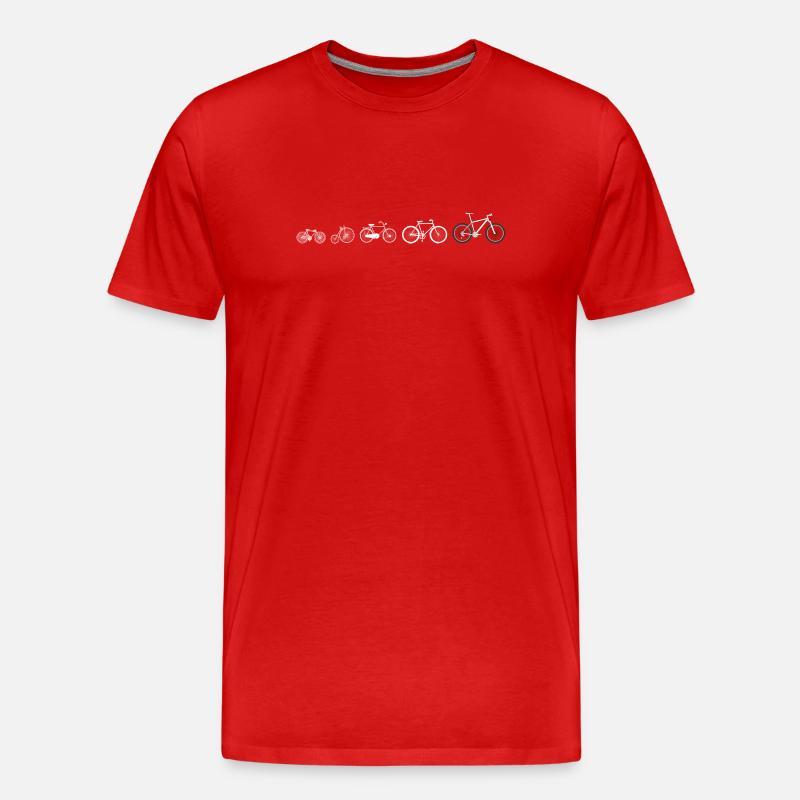 Evolutionsentwicklung des Radfahrens - Männer Premium Bio T-Shirt - Rot