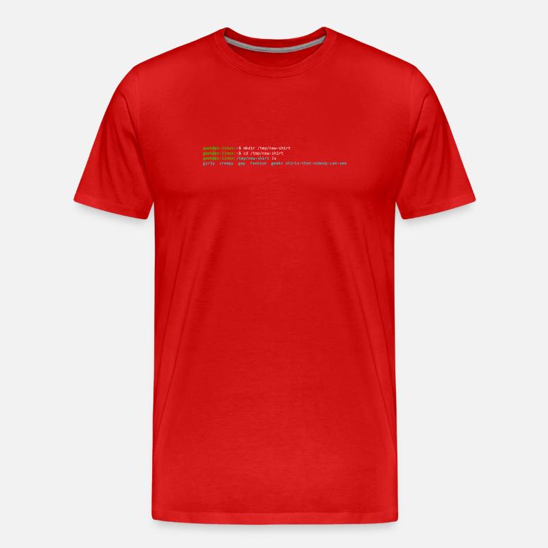 Linux-Terminal - Männer Premium Bio T-Shirt - Rot