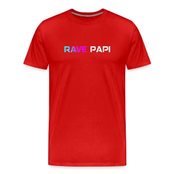 Techno House Electro Festival Hardstyle Rave Dad - Männer Premium Bio T-Shirt - Rot - Vorne - Damien (186cm)