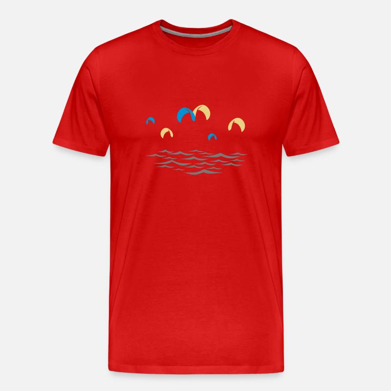 Kitesurfen - Männer Premium Bio T-Shirt - Rot