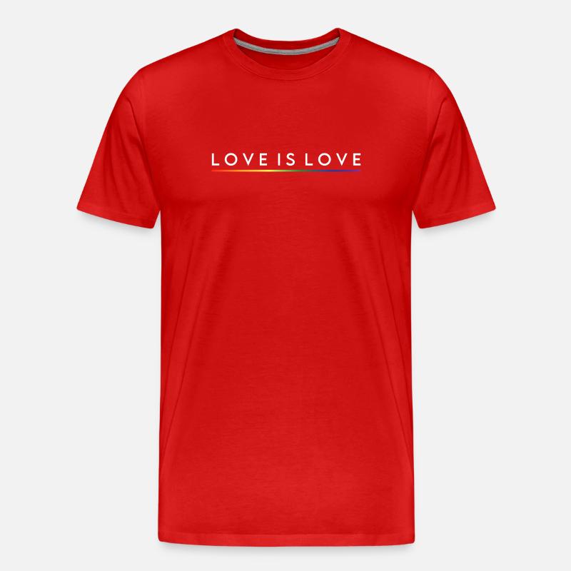 LOVE IS LOVE - Männer Premium Bio T-Shirt - Rot