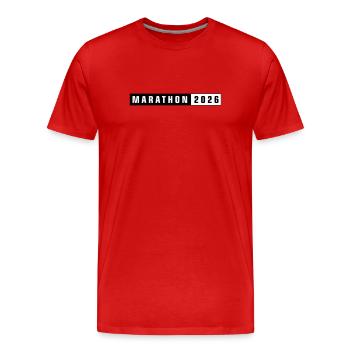 Marathon 2026 - Männer Premium Bio T-Shirt - Rot - Vorne - Damien (186cm)