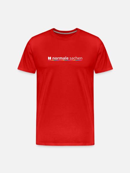 Normal Stuff Logo Rainbow - Men's Premium Organic T-Shirt - red