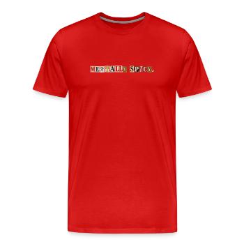 Mentally Spicy Zeitungsschnipsel Statement - Männer Premium Bio T-Shirt - Rot - Vorne - Damien (186cm)