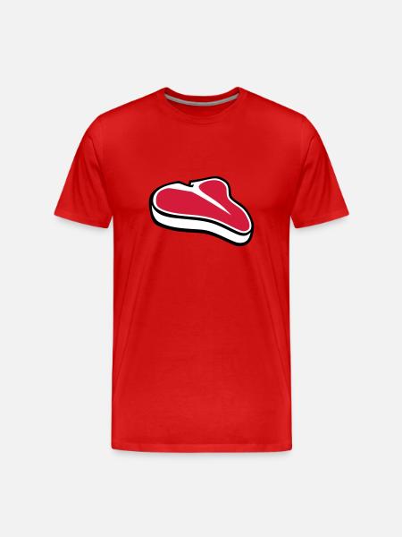 Steak - Männer Premium Bio T-Shirt - Rot