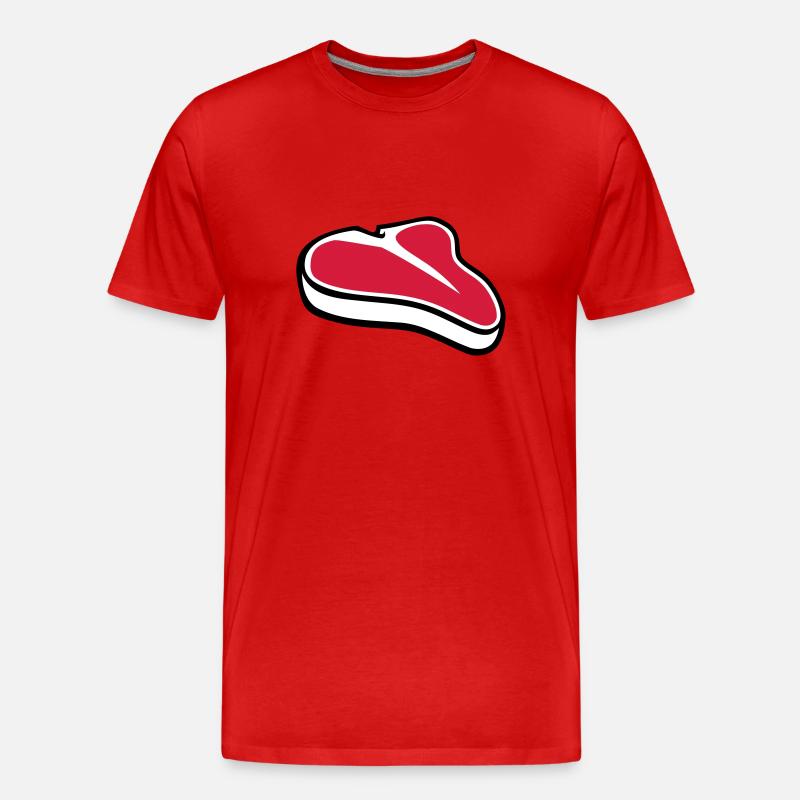 Steak - Männer Premium Bio T-Shirt - Rot