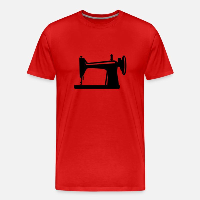 Nähmaschine - Männer Premium Bio T-Shirt - Rot