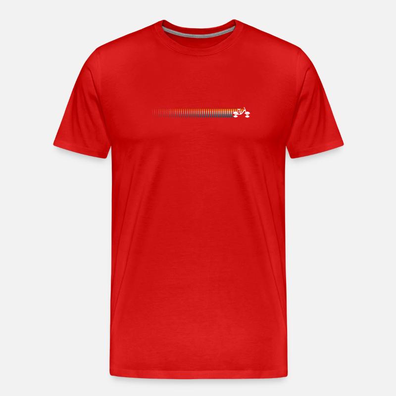 Gestreifte Horizont-Silhouette - Männer Premium Bio T-Shirt - Rot