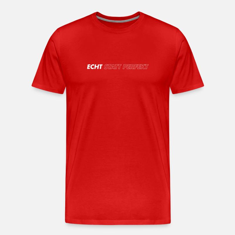 Echt statt perfekt - Männer Premium Bio T-Shirt - Rot