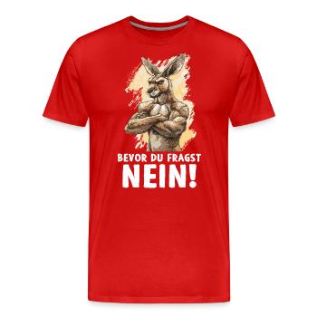 Kangaroo Marsupial Kangaroo Before You Ask No - Men's Premium Organic T-Shirt - red - Front - Damien (186cm)