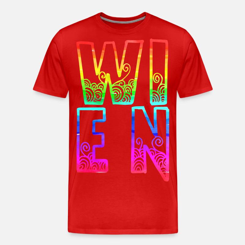 wien rs regenbogen - Männer Premium Bio T-Shirt - Rot